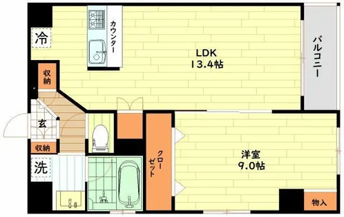 グレンパーク梅田北【14階】の間取り