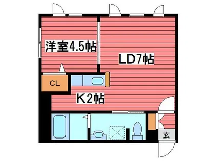 マリンパレス月寒壱番館【102号室】の間取り