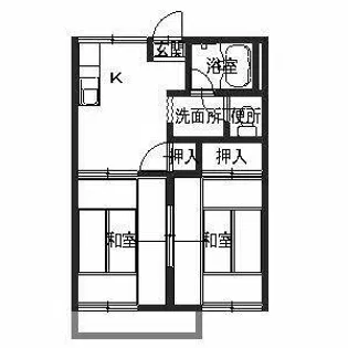 タウニィ美園【0201号室】の間取り