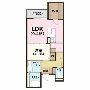 ぱ~くたうんルナ名古屋【5階】の間取り