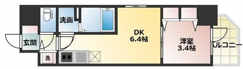 エスリードレジデンス都島デュオ【7階】の間取り