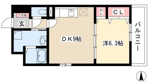 アケイシャ【501号室】の間取り