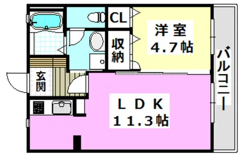 シャーメゾン北春日丘A棟【103号室】の間取り