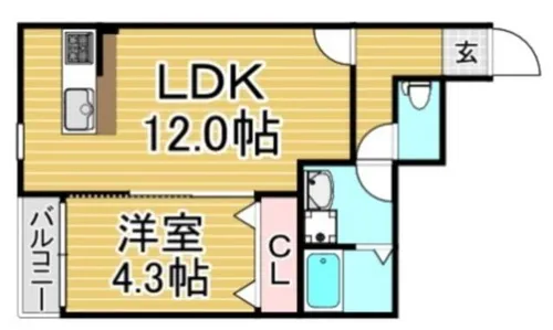 福岡県春日市日の出町4丁目【アパート】の間取り