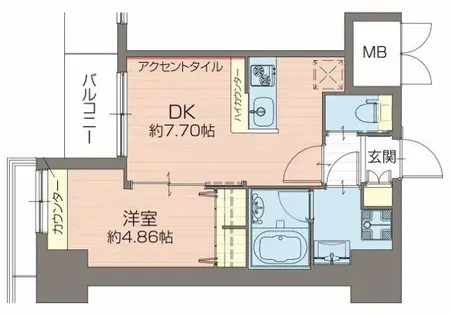 プレジオ難波ASIAN【14階】の間取り