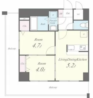 2LDKの間取り画像