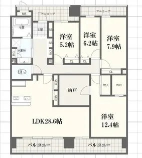 キャッスルコート東雲【8階】の間取り