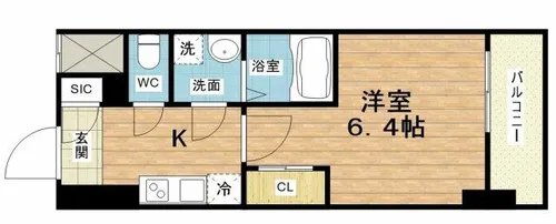 エスリードレジデンス大阪福島フロント【6階】の間取り