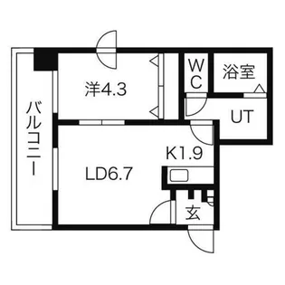 シュクル医大南【6階】の間取り