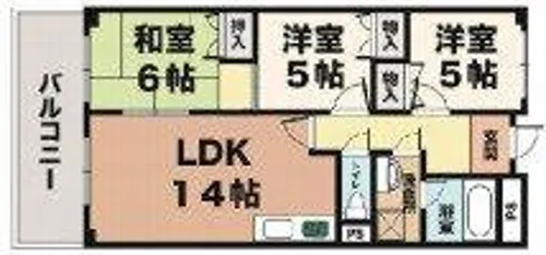 サンライフ大津和【3階】の間取り