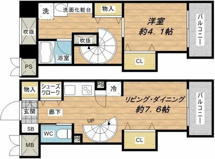 エステムコート心斎橋アルテール【3階】の間取り