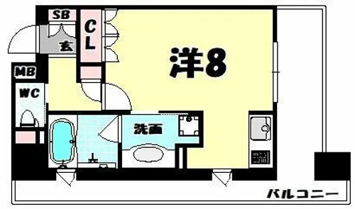 リーガル南船場Ⅱ【204号室】の間取り