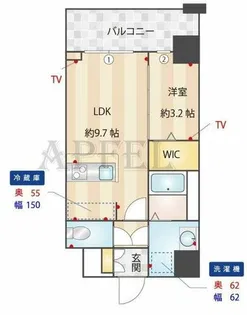 Alivisドーム前【9階】の間取り