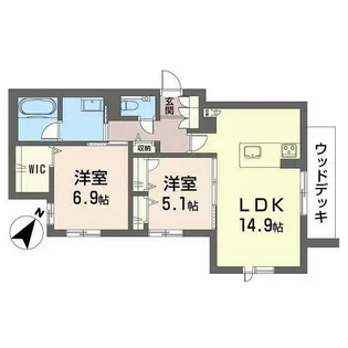 シャーメゾン和み【0105号室】の間取り