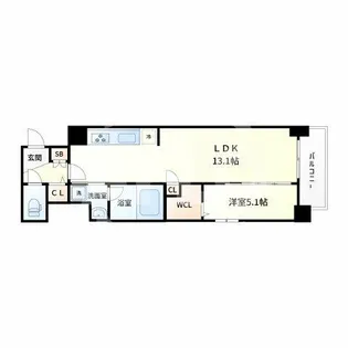 1LDKの間取り画像