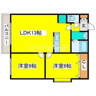 ホワイトピア清田【402号室】の間取り