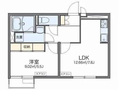 レオネクストファイブストリート【202号室】の間取り