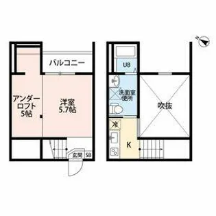 ロッククリスタル小木田(ロッククリスタルオギタ【2階】の間取り