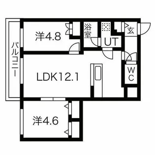 メニーズコート麻生西プレミア【3階】の間取り