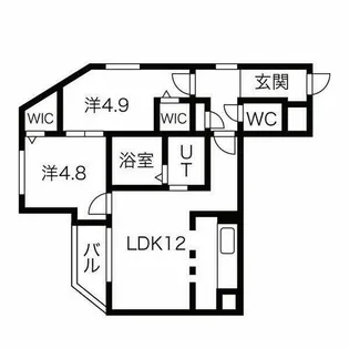 レジデンス北18条【2階】の間取り