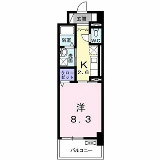 ラインスター三萩野【4階】の間取り