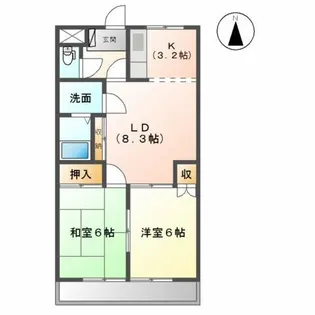 レジデンス花水木【2階】の間取り