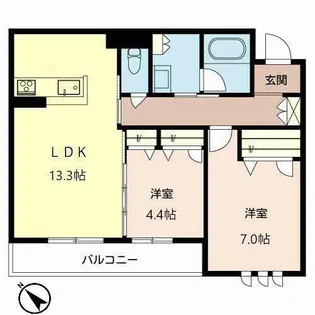 シャーメゾン ラッフィナート【3階】の間取り