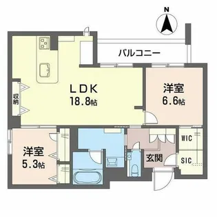 シャーメゾン アールズコート【0203号室】の間取り