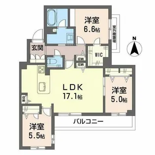 シャーメゾン アールズコート【0301号室】の間取り