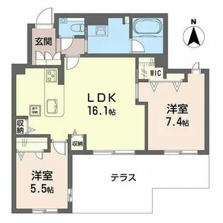 シャーメゾン アールズコート【0101号室】の間取り