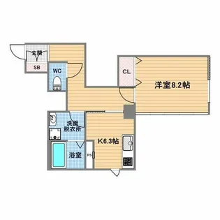 コロナール甲子園【1階】の間取り