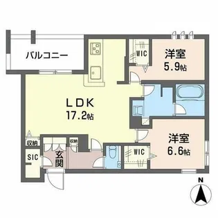 シャーメゾン アールズコート【0405号室】の間取り