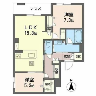 シャーメゾン アールズコート【0103号室】の間取り