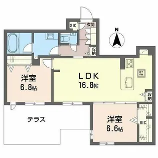 シャーメゾン アールズコート【0102号室】の間取り