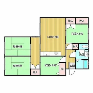 平田住宅9号棟【4階】の間取り