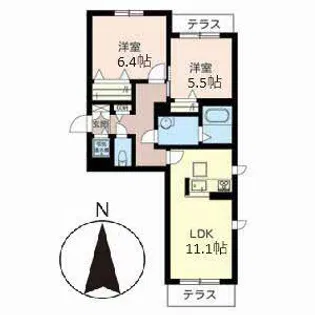 シャーメゾン伏見桂川【0101号室】の間取り