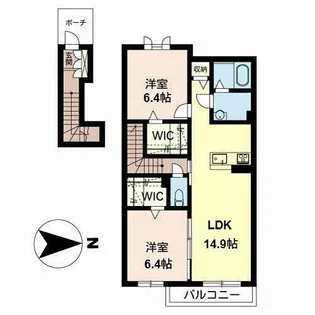 シャーメゾン恵我II【2階】の間取り