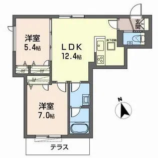 シャーメゾンガーデンズ天文町【0103号室】の間取り