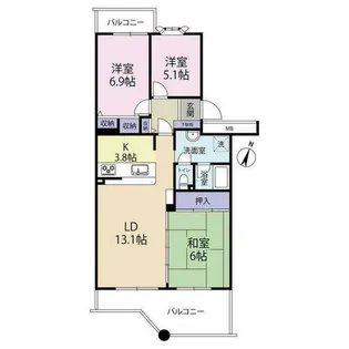 ヴェルディール仰木第壱号棟(0005401)【3階】の間取り