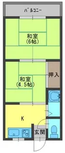 WESTヒルズ御堂【2階】の間取り