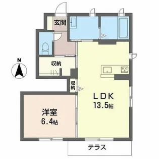 パティオ御領【B102号室】の間取り