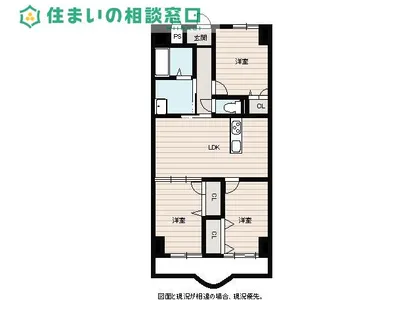愛知県岡崎市真福寺町字中ノ坂【マンション】の間取り