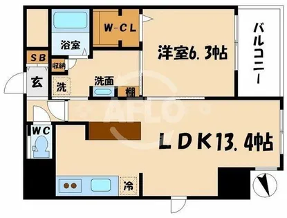 アビエール松屋町【10階】の間取り