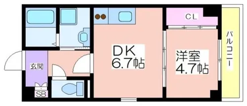 GARDENIA天王寺南【1階】の間取り