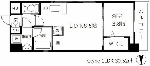アーバネックス中崎町【2階】の間取り