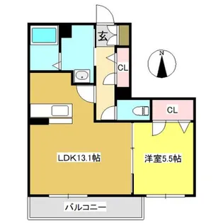 レフィアント元町【1階】の間取り