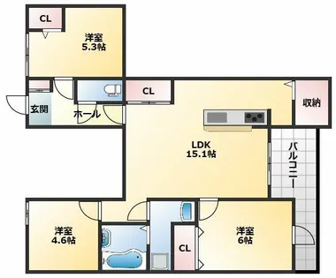 ウエスタンハイツ19【2階】の間取り