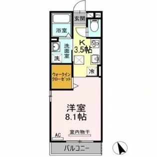 スカイハウス(羽根町)【102号室】の間取り