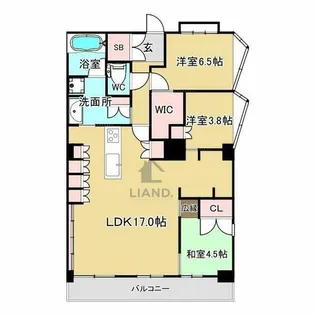 ネオハイツ大濠エリュ【201号室】の間取り