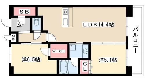 ファミリアーレ名駅レジデンス【13階】の間取り